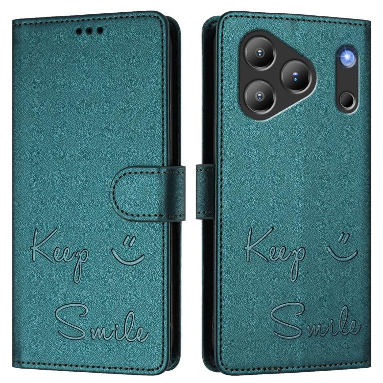 For Blackview Wave 7C Smile Embossing RFID Leather Phone Case