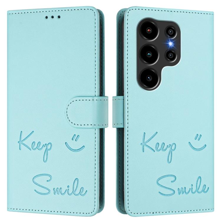 For Blackview Wave 10 Smile Embossing RFID Leather Phone Case