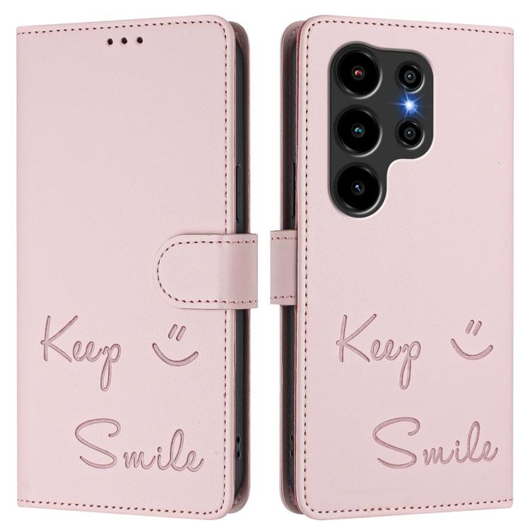 For Blackview Wave 10 Smile Embossing RFID Leather Phone Case