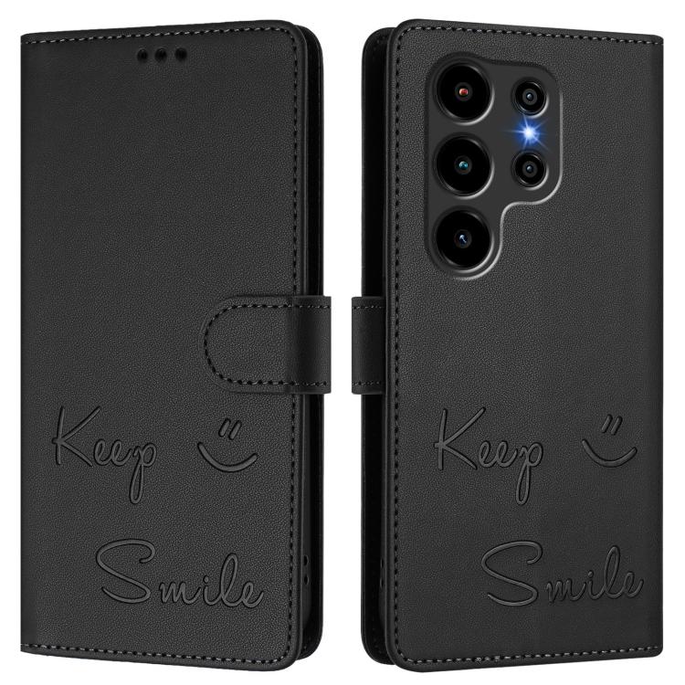 For Blackview Wave 10 Smile Embossing RFID Leather Phone Case