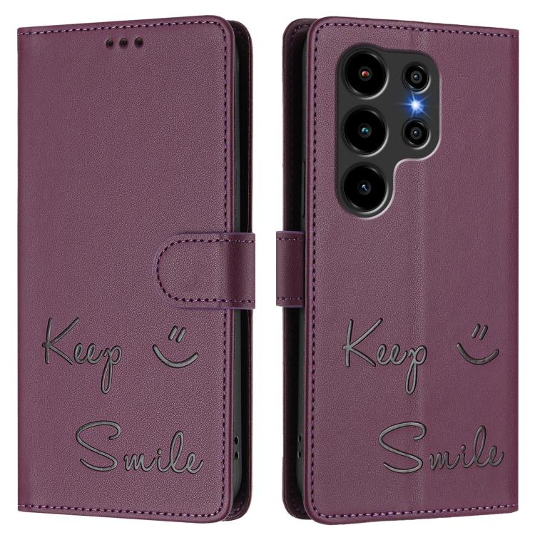 For Blackview Wave 10 Smile Embossing RFID Leather Phone Case
