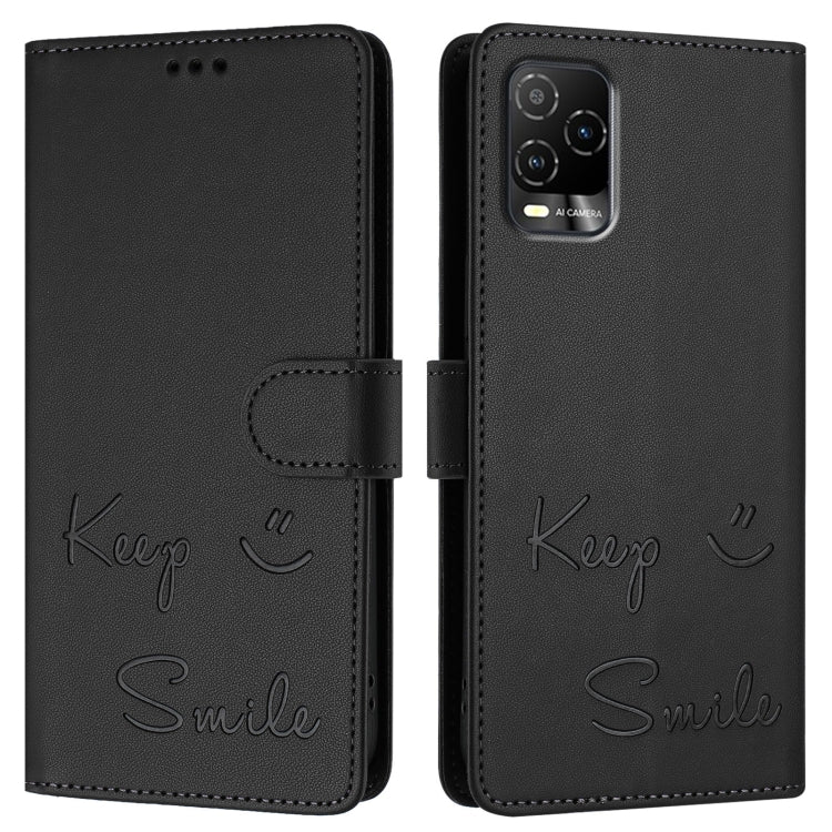 For BLU View 5 Pro Smile Embossing RFID Leather Phone Case