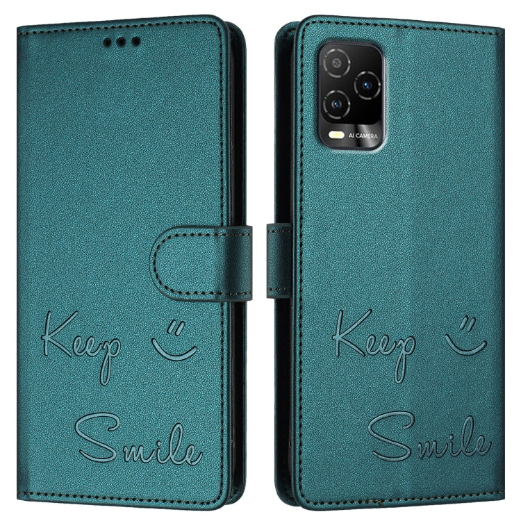 For BLU View 5 Pro Smile Embossing RFID Leather Phone Case