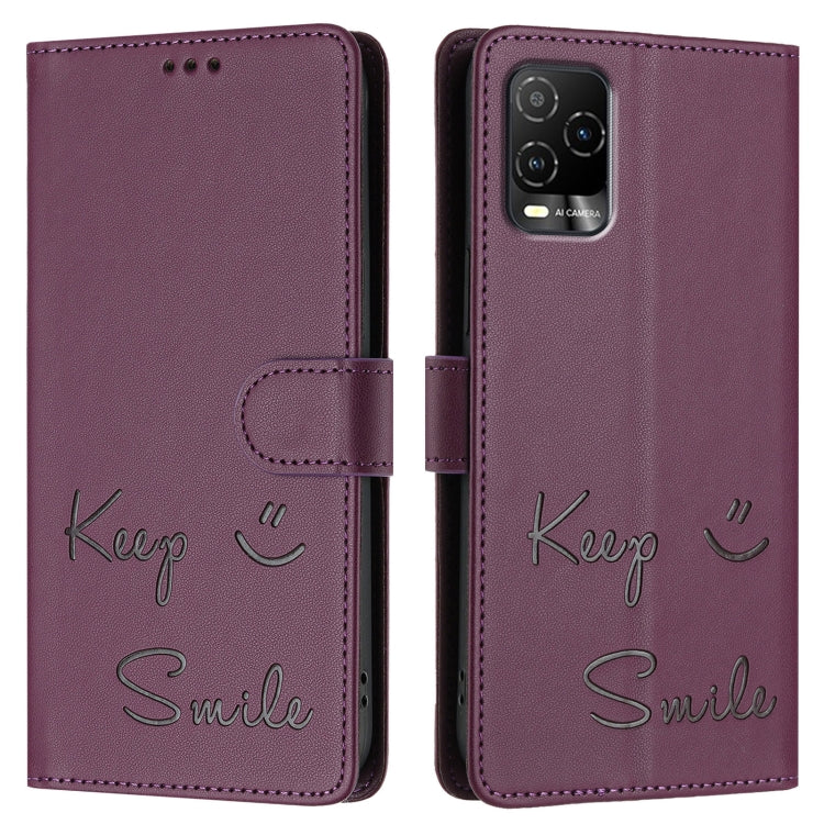 For BLU View 5 Pro Smile Embossing RFID Leather Phone Case