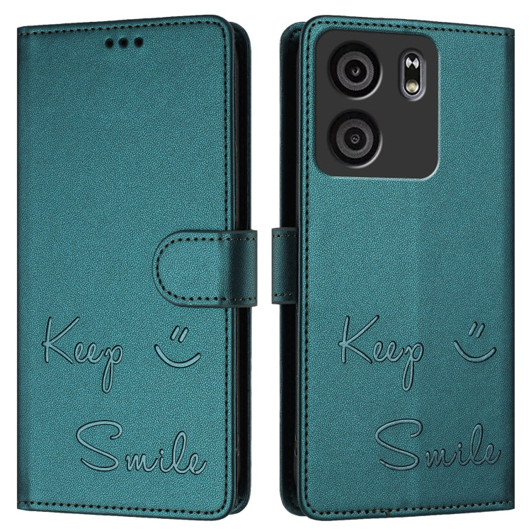 For BLU View 5 Smile Embossing RFID Leather Phone Case