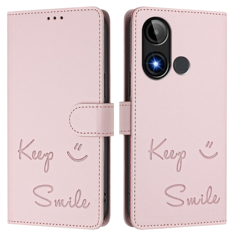 For BLU C9 Smile Embossing RFID Leather Phone Case