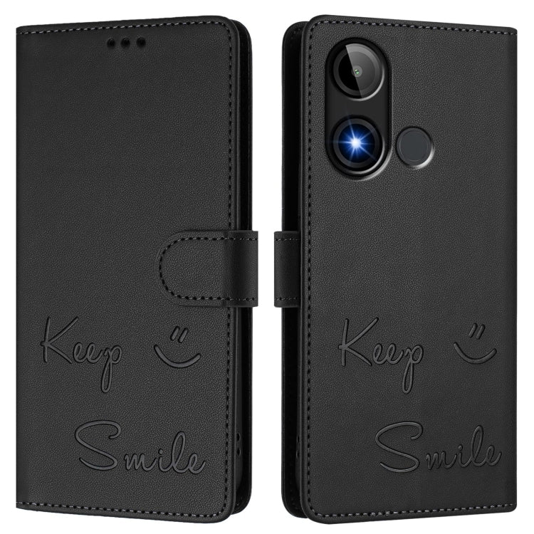 For BLU C9 Smile Embossing RFID Leather Phone Case