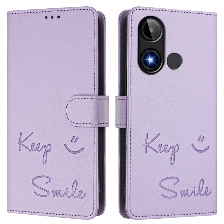 For BLU C9 Smile Embossing RFID Leather Phone Case