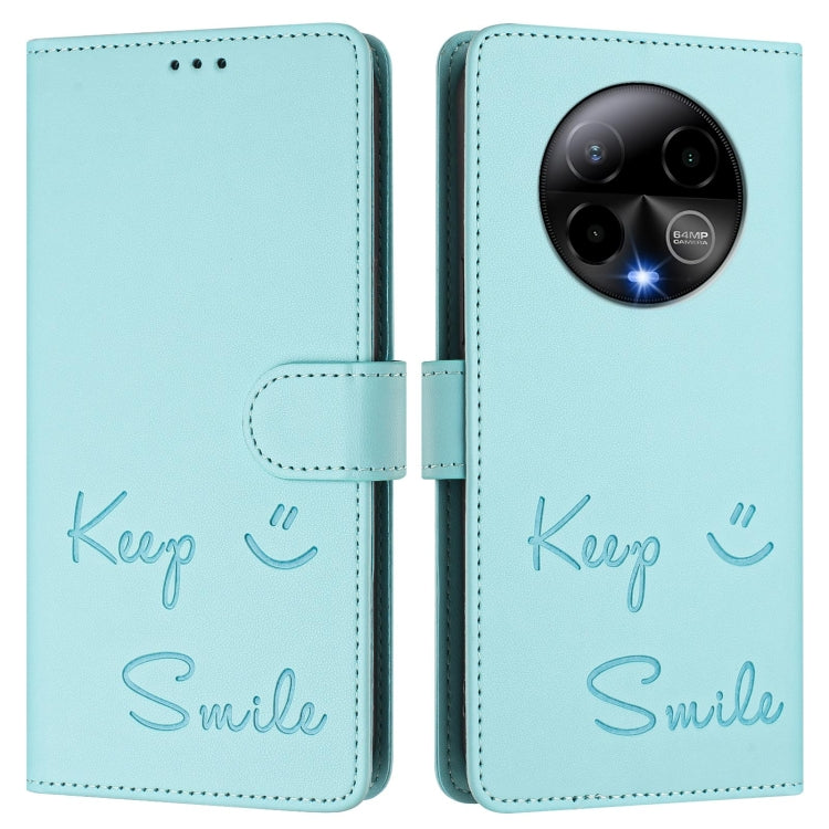 For BLU Bold K50 Smile Embossing RFID Leather Phone Case