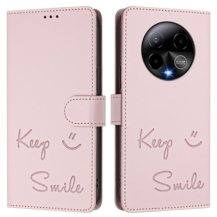 For BLU Bold K50 Smile Embossing RFID Leather Phone Case