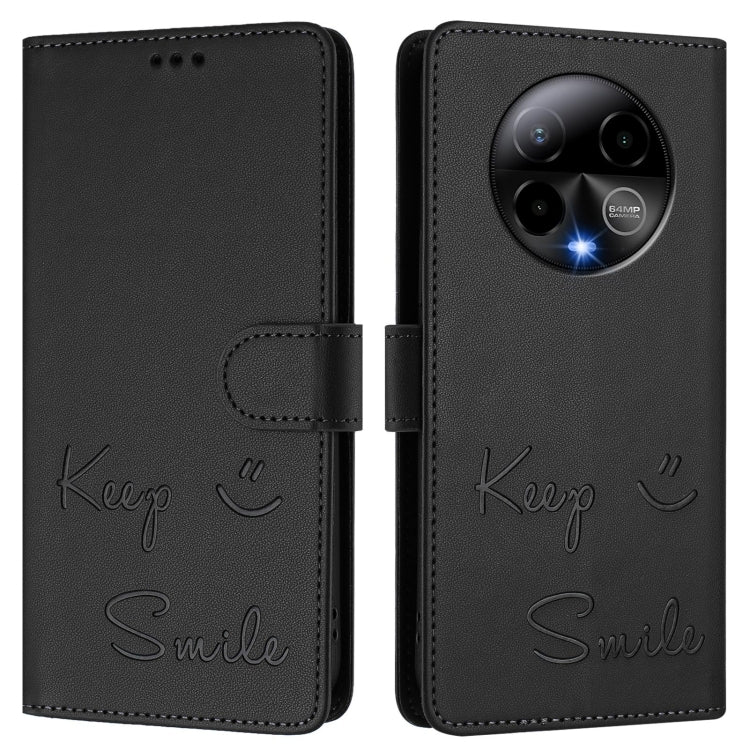 For BLU Bold K50 Smile Embossing RFID Leather Phone Case