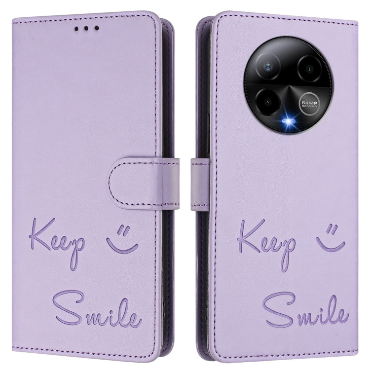 For BLU Bold K50 Smile Embossing RFID Leather Phone Case