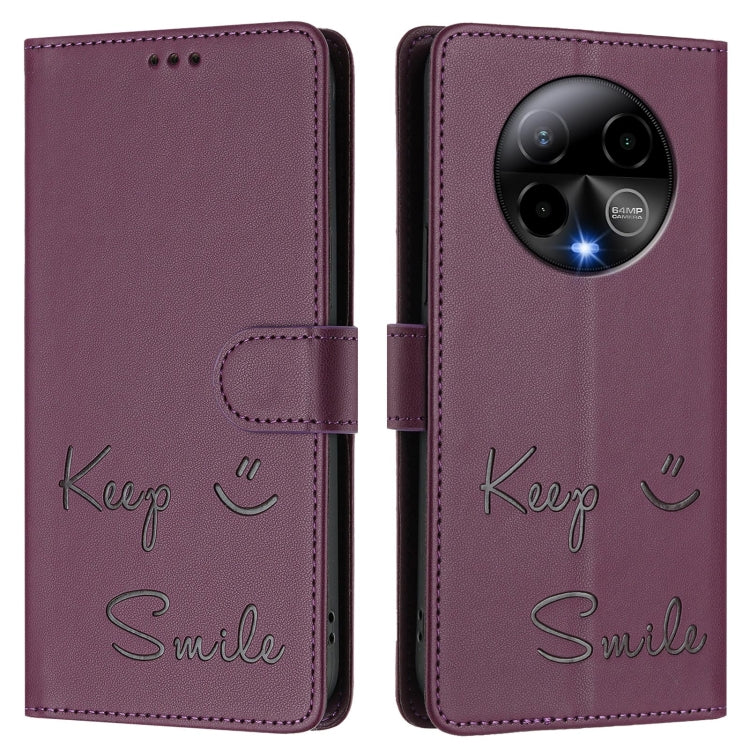 For BLU Bold K50 Smile Embossing RFID Leather Phone Case