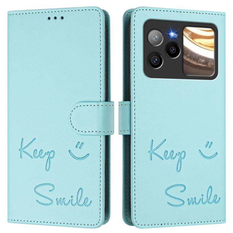 For BLU Bold N4 Smile Embossing RFID Leather Phone Case