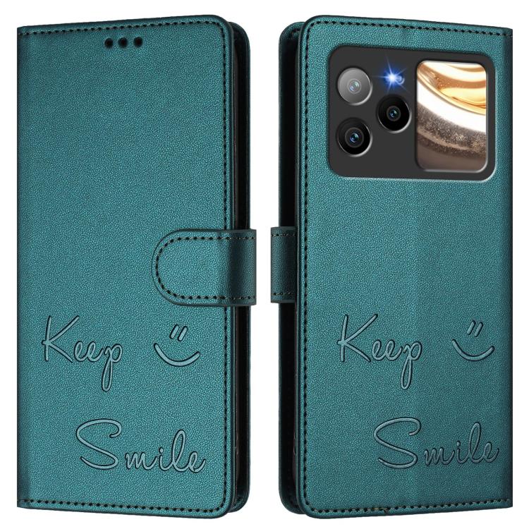 For BLU Bold N4 Smile Embossing RFID Leather Phone Case