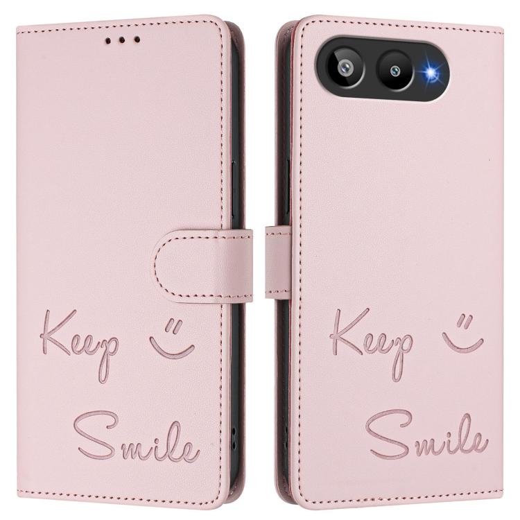 For BLU G95 Smile Embossing RFID Leather Phone Case