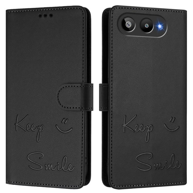 For BLU G95 Smile Embossing RFID Leather Phone Case