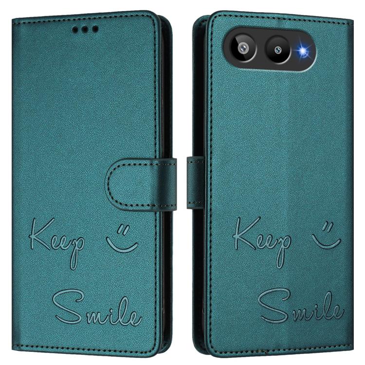 For BLU G95 Smile Embossing RFID Leather Phone Case
