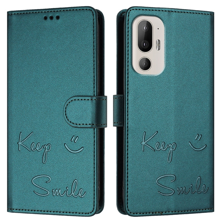 For HTC U24 Pro Smile Embossing RFID Leather Phone Case