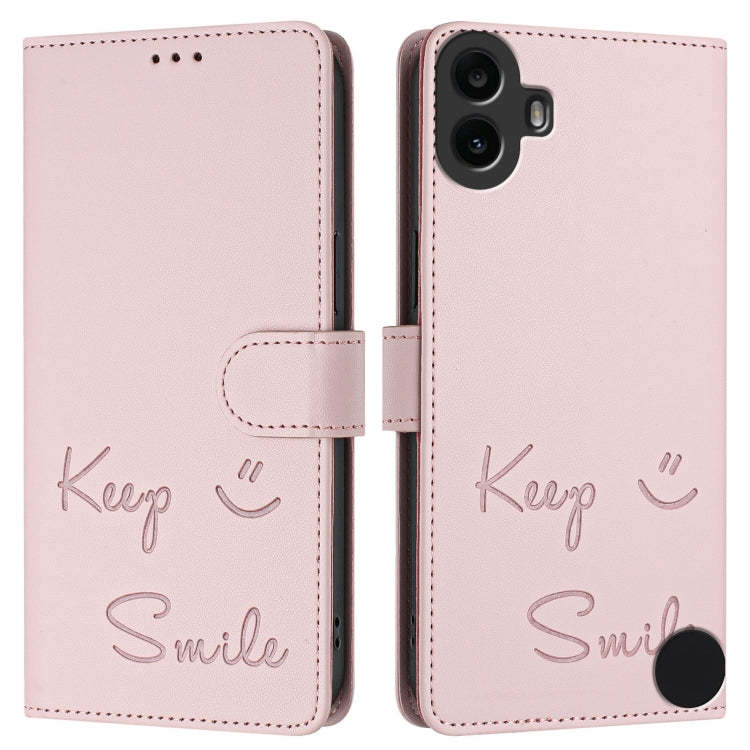 For Nothing CMF Phone 1 Smile Embossing RFID Leather Phone Case