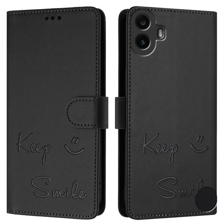 For Nothing CMF Phone 1 Smile Embossing RFID Leather Phone Case