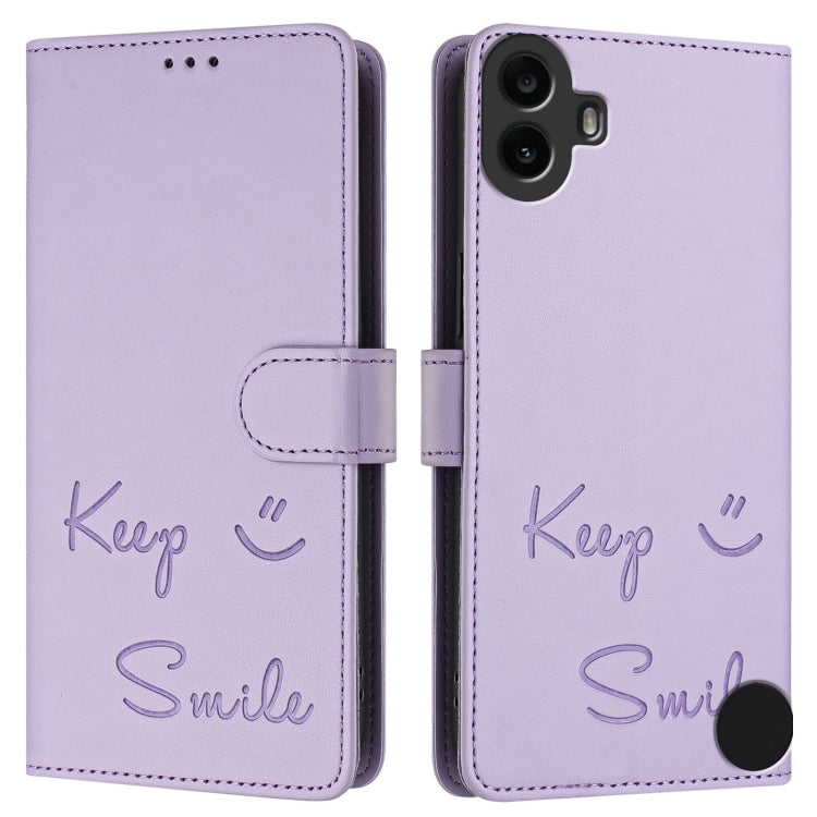 For Nothing CMF Phone 1 Smile Embossing RFID Leather Phone Case