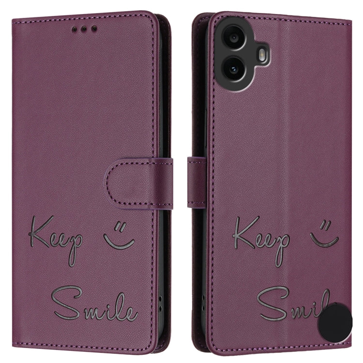 For Nothing CMF Phone 1 Smile Embossing RFID Leather Phone Case