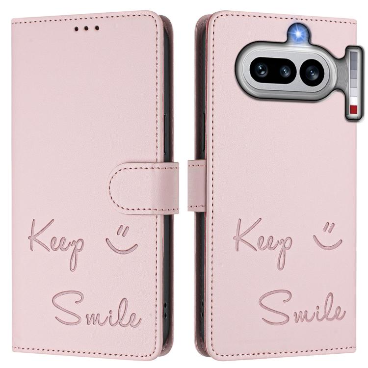 For Nothing Phone 4a Smile Embossing RFID Leather Phone Case