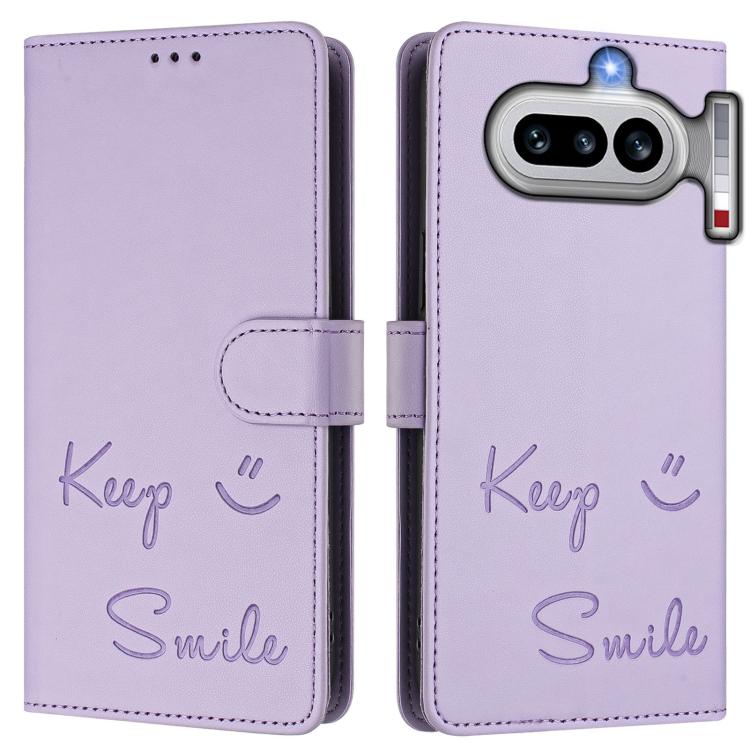 For Nothing Phone 4a Smile Embossing RFID Leather Phone Case