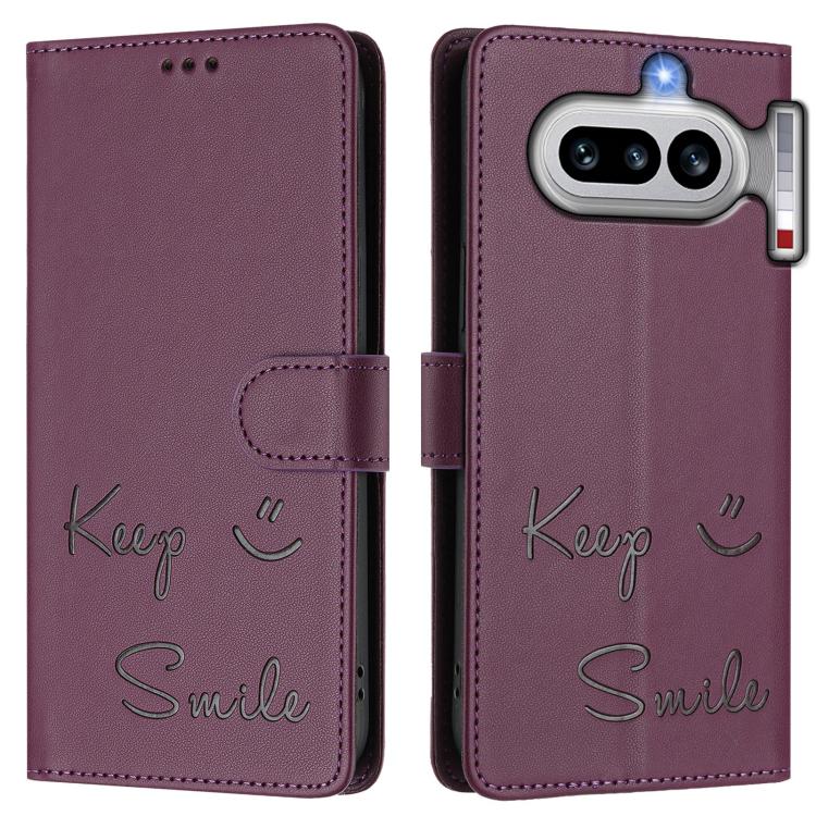 For Nothing Phone 4a Smile Embossing RFID Leather Phone Case