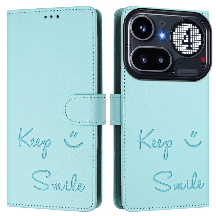 For Nothing Phone 4a Pro Smile Embossing RFID Leather Phone Case