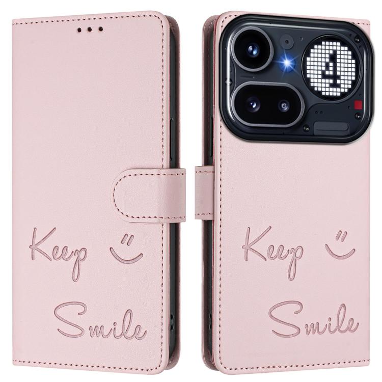 For Nothing Phone 4a Pro Smile Embossing RFID Leather Phone Case