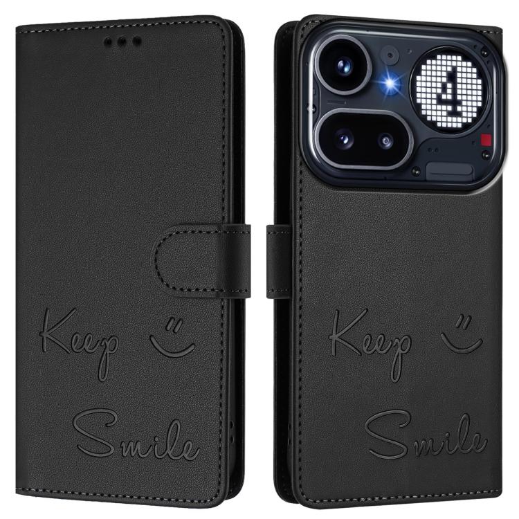 For Nothing Phone 4a Pro Smile Embossing RFID Leather Phone Case