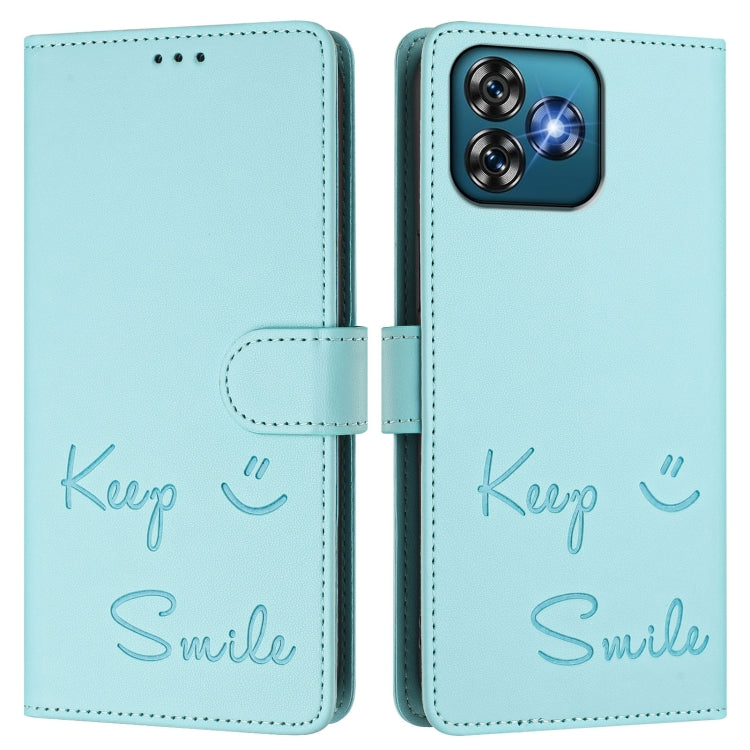 For Oukitel C53 Smile Embossing RFID Leather Phone Case