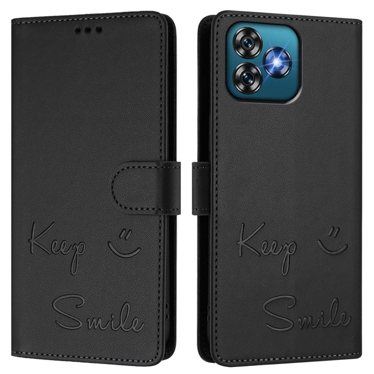 For Oukitel C53 Smile Embossing RFID Leather Phone Case
