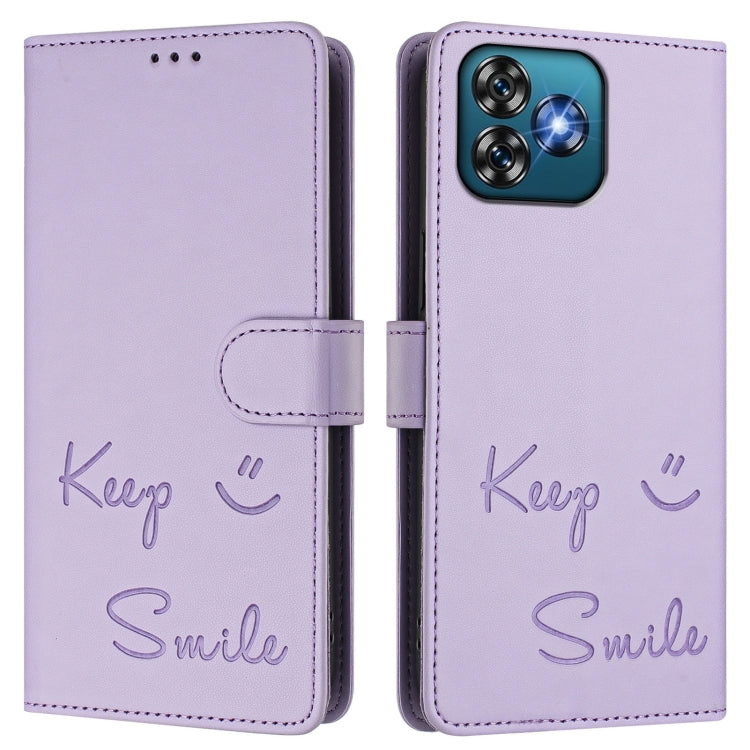 For Oukitel C53 Smile Embossing RFID Leather Phone Case