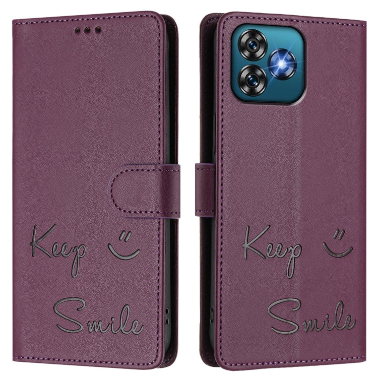 For Oukitel C53 Smile Embossing RFID Leather Phone Case