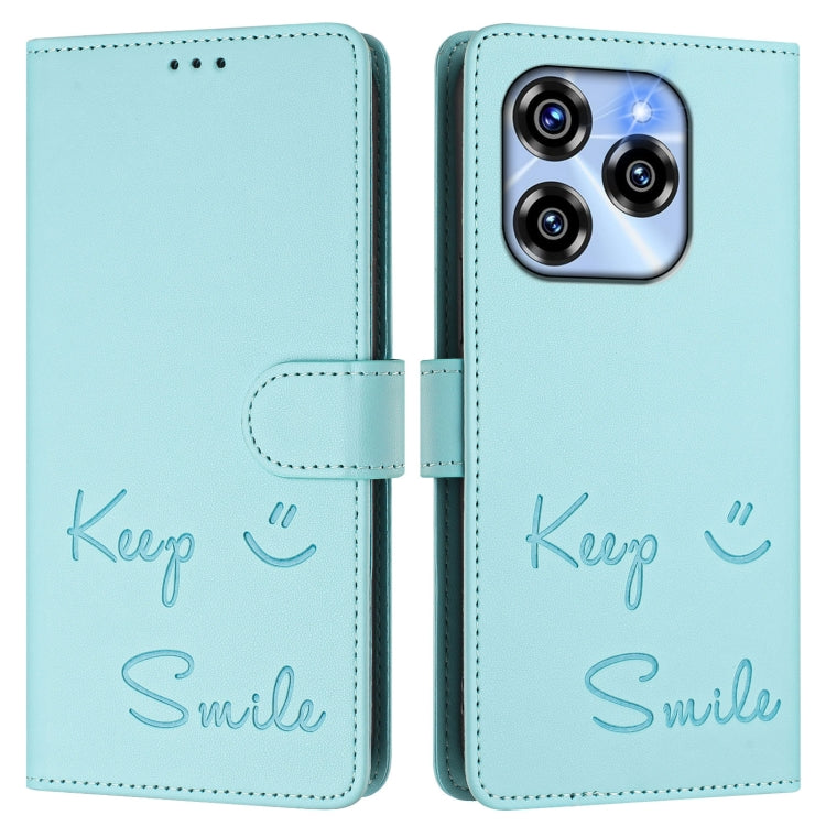 For Oukitel C50 Smile Embossing RFID Leather Phone Case