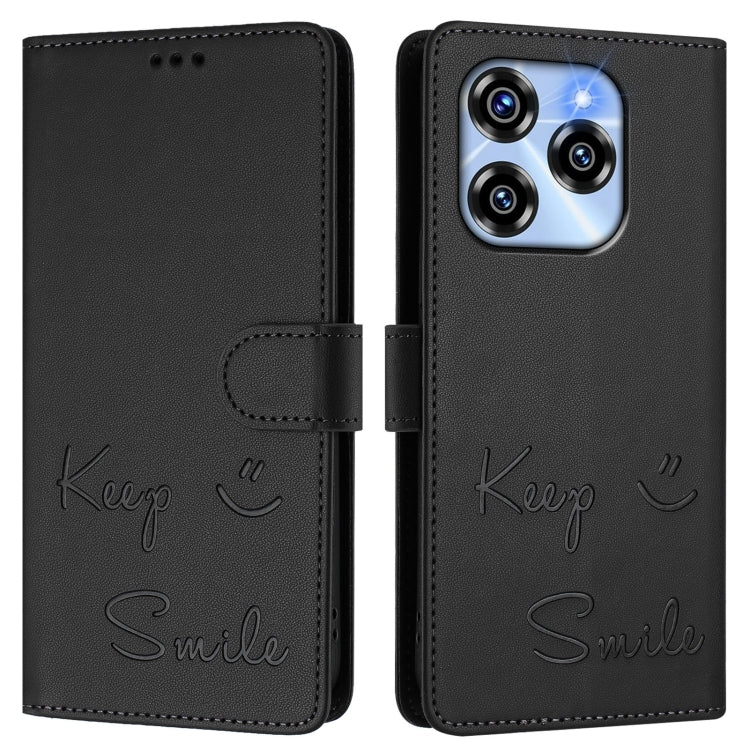 For Oukitel C50 Smile Embossing RFID Leather Phone Case
