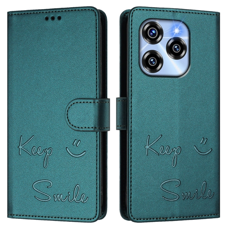 For Oukitel C50 Smile Embossing RFID Leather Phone Case
