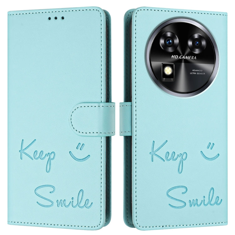 For Oukitel C37 Smile Embossing RFID Leather Phone Case