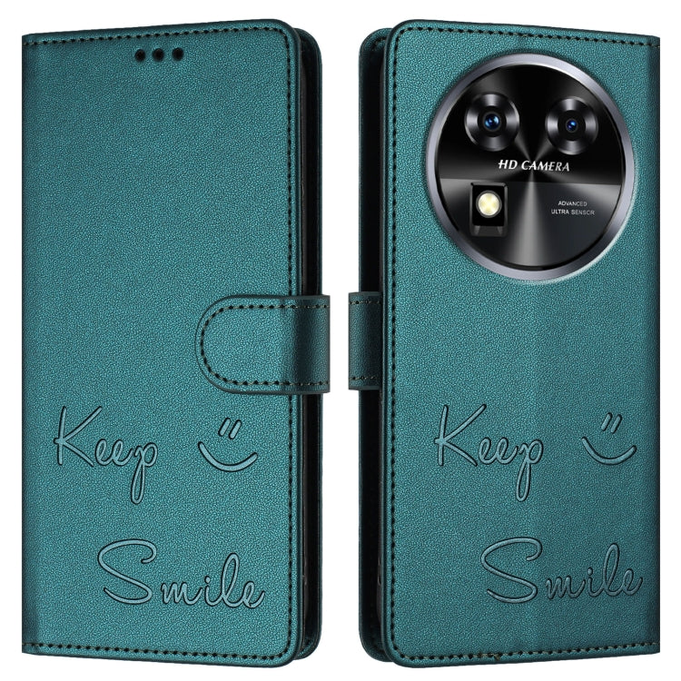 For Oukitel C37 Smile Embossing RFID Leather Phone Case