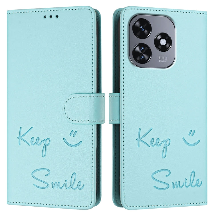 For Oukitel C51 Smile Embossing RFID Leather Phone Case