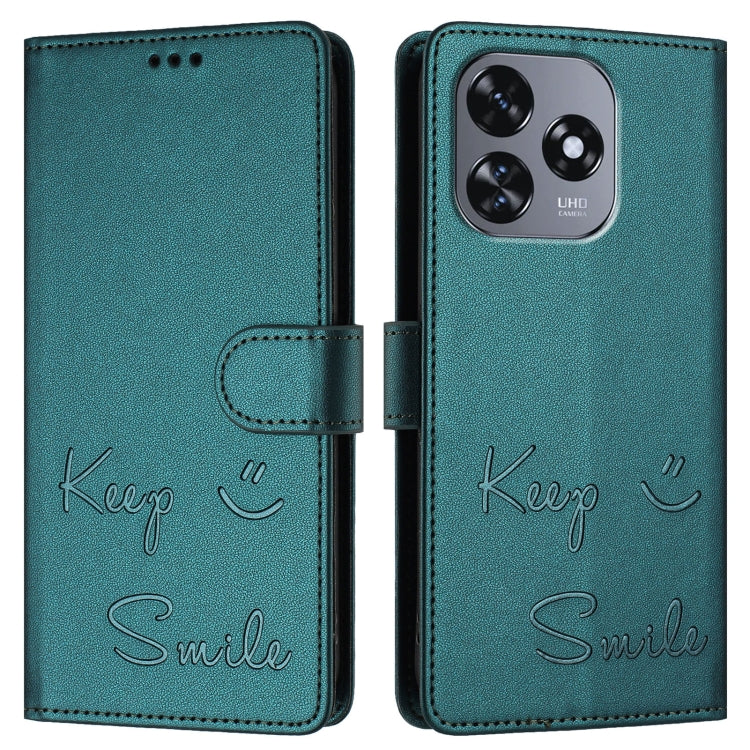 For Oukitel C51 Smile Embossing RFID Leather Phone Case