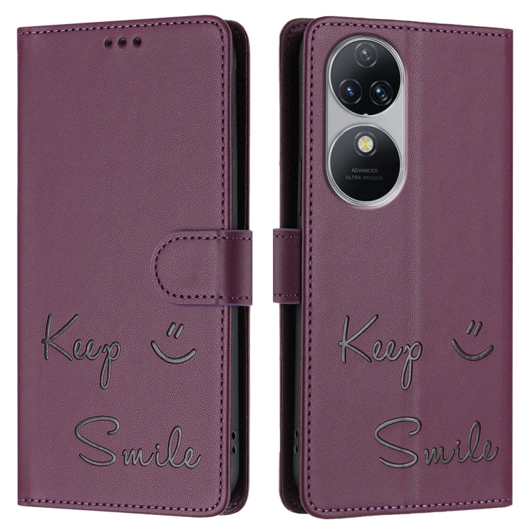 For Oukitel C38 Smile Embossing RFID Leather Phone Case