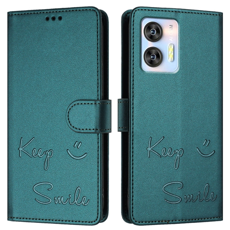 For Oukitel C36 / C35 Smile Embossing RFID Leather Phone Case