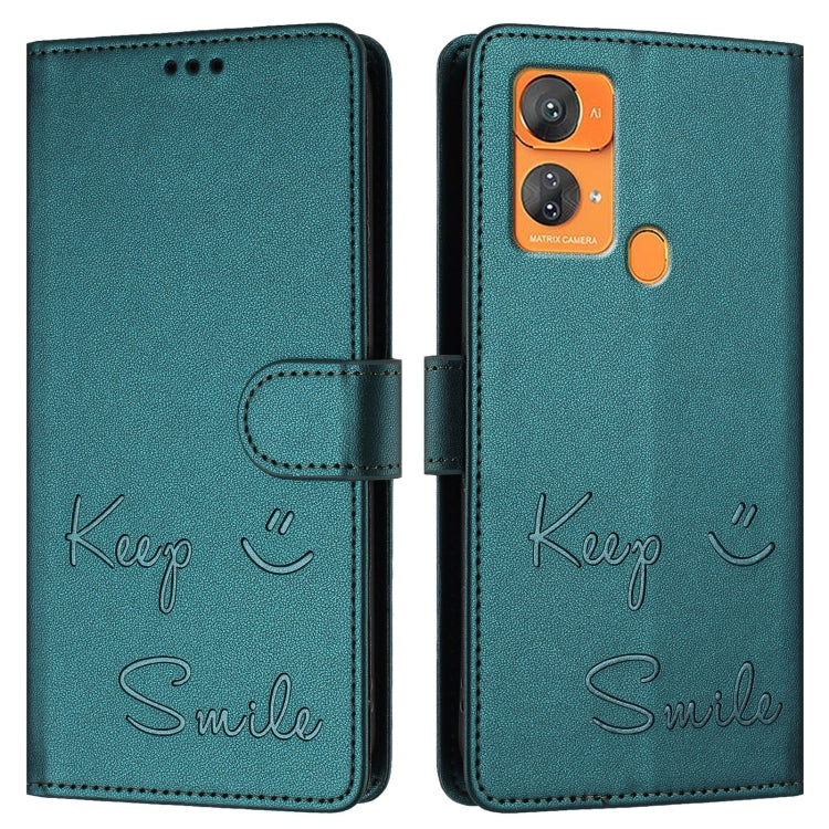 For Oukitel C33 Smile Embossing RFID Leather Phone Case