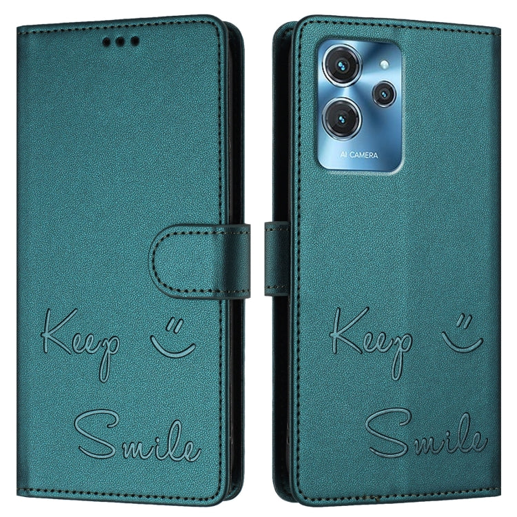 For Oukitel C32 Smile Embossing RFID Leather Phone Case