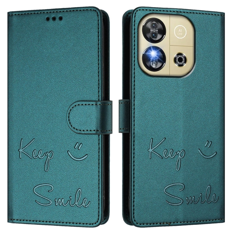 For Oukitel C57s Smile Embossing RFID Leather Phone Case