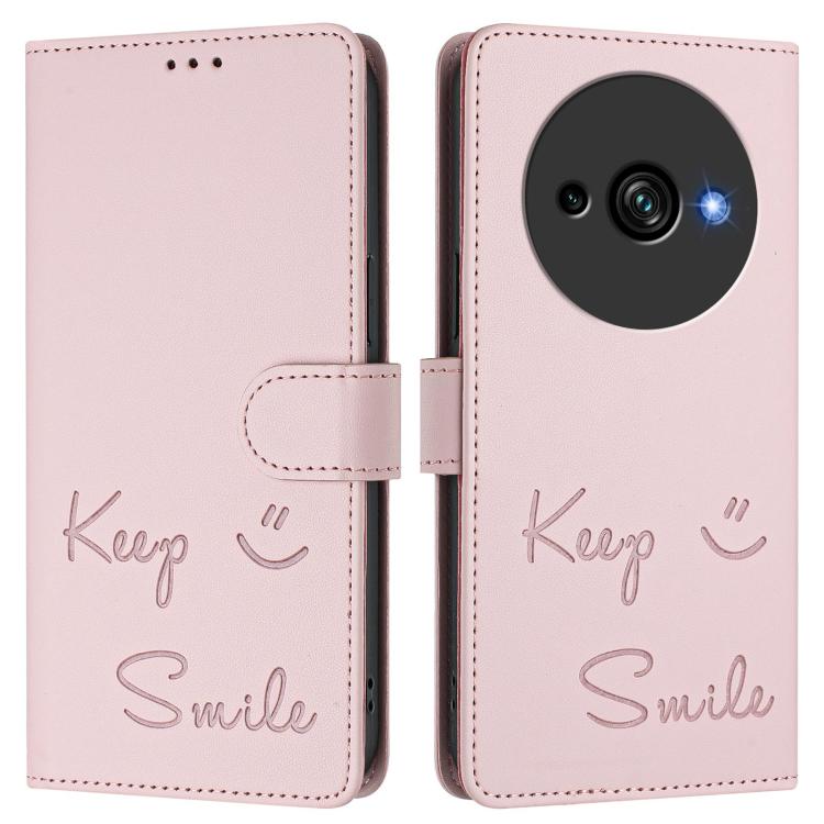 For Oukitel C59 / C59 Pro Smile Embossing RFID Leather Phone Case